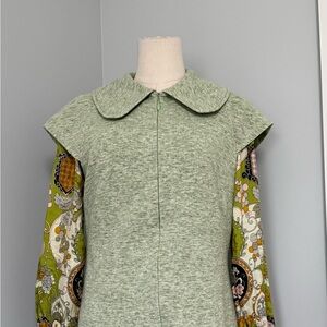 Rare Vintage Utah Tailoring Mills Ogden Green Dress Mid-Century Mod Fully Line